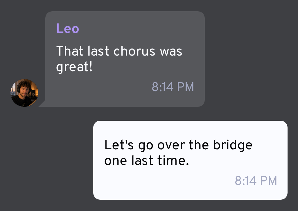 A conversation between two musicians in a NuCorder room